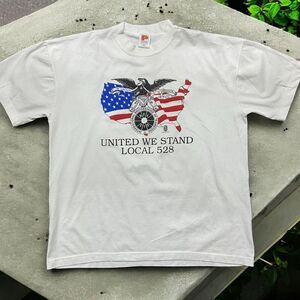 Paramount Sportswear Vintage Union USA Local 528 White T-Shirt Men's Size XL